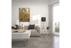 Metal And Glass Mirrored Circles End Table-Set Of 2 -Home Furniture 270334 gold metal accent table room 93