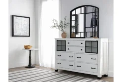 Wade 6 Drawer Dresser/Mirror -Home Furniture 270393 white wood dresser and mirror set room 41