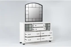 Wade 6 Drawer Dresser/Mirror -Home Furniture 270393 white wood dresser and mirror set side 192