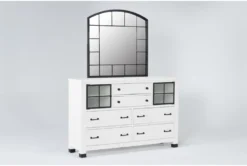 Wade 6 Drawer Dresser/Mirror -Home Furniture 270393 white wood dresser and mirror set side 20