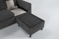 Mikayla Graphite 76" Queen Plus Sleeper With Reversible Chaise 15 Mikayla Graphite 76" Queen Plus Sleeper With Reversible Chaise -Home Furniture 270875 grey fabric sleeper detail 45