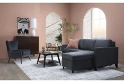 Mikayla Graphite 76" Queen Plus Sleeper With Reversible Chaise 19 Mikayla Graphite 76" Queen Plus Sleeper With Reversible Chaise -Home Furniture 270875 grey fabric sleeper room 60