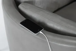 Rayna Heron Leather Power Swivel Gider Recliner With Built-In Battery & USB 12 Rayna Heron Leather Power Swivel Gider Recliner With Built-In Battery & USB -Home Furniture 270930 grey leather swivel glider detail 44