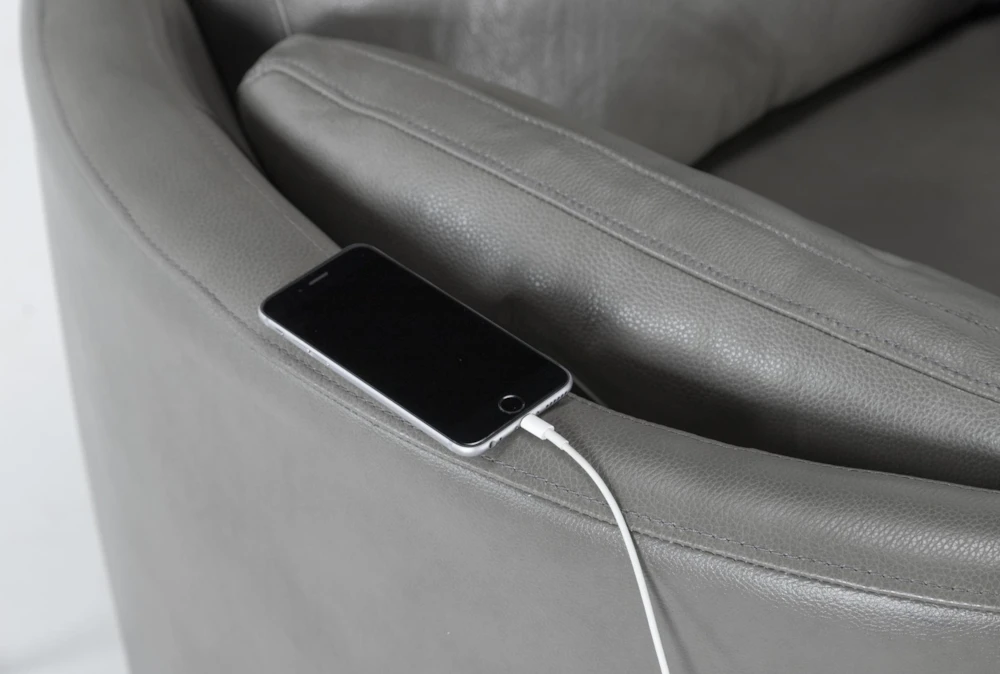 Rayna Heron Leather Power Swivel Gider Recliner With Built-In Battery & USB 6 Rayna Heron Leather Power Swivel Gider Recliner With Built-In Battery & USB - Image 6