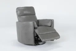 Rayna Heron Leather Power Swivel Gider Recliner With Built-In Battery & USB 9 Rayna Heron Leather Power Swivel Gider Recliner With Built-In Battery & USB -Home Furniture 270930 grey leather swivel glider side 19