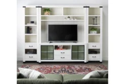 Wade 70" 4 Piece Entertainment Center -Home Furniture 271440 white wood media wallentertainment center room 60