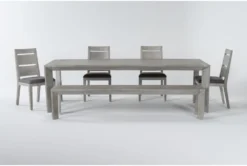 Sandi 104" Dining With Bench + Side Chair Set For 6