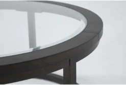 Leo 2 Piece Glass Nesting Coffee Table Set -Home Furniture 271468 brown wood coffee table detail 44