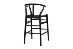 Black Wishbone 26" Counter Stool With Black Seat -Home Furniture 271533 black rattan bar stool detail 46