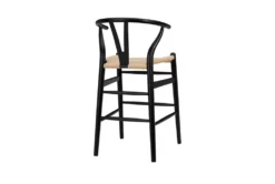 Black Wishbone 26" Counter Stool With Natural Seat 6 Black Wishbone 26" Counter Stool With Natural Seat -Home Furniture 271538 black rattan bar stool detail 45