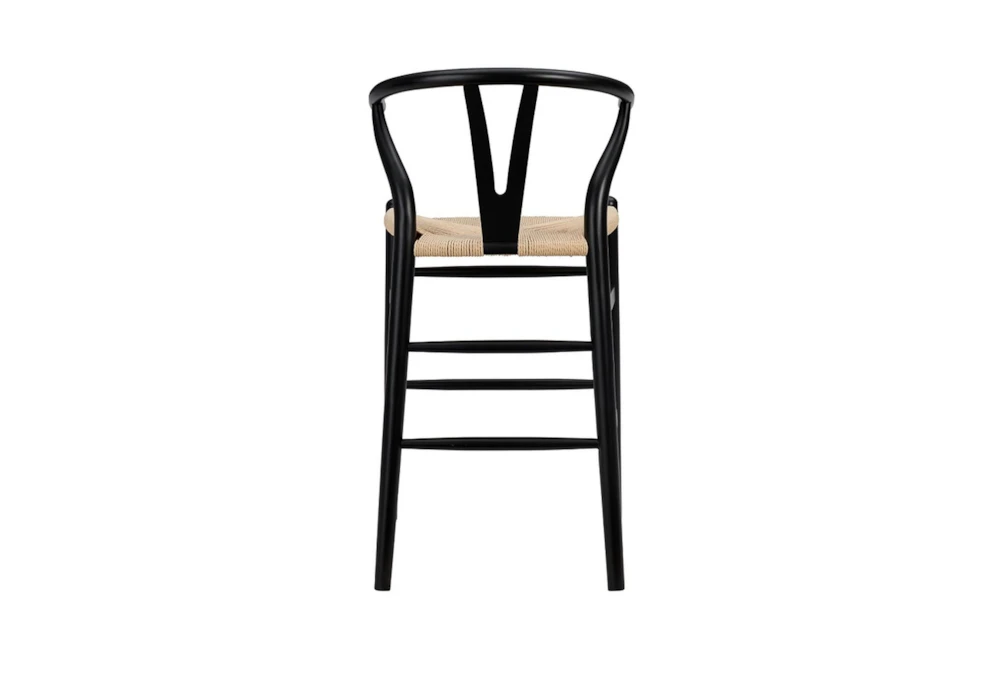 Black Wishbone 26" Counter Stool With Natural Seat 4 Black Wishbone 26" Counter Stool With Natural Seat - Image 4