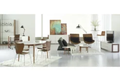 Newport White 63" Oval Dining Table With Dark Walnut Base -Home Furniture 271681 white wood dining table detail 45