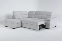 Dante 104" 3 Piece Convertible Sleeper Sectional With Left Arm Facing Storage Chaise -Home Furniture 271731 grey fabric sectional side 18