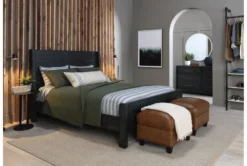 Theodore Honey Leather Ottoman -Home Furniture 272901 brown leather accent ottoman room 60