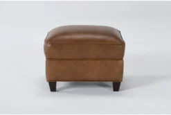 Theodore Honey Leather Ottoman