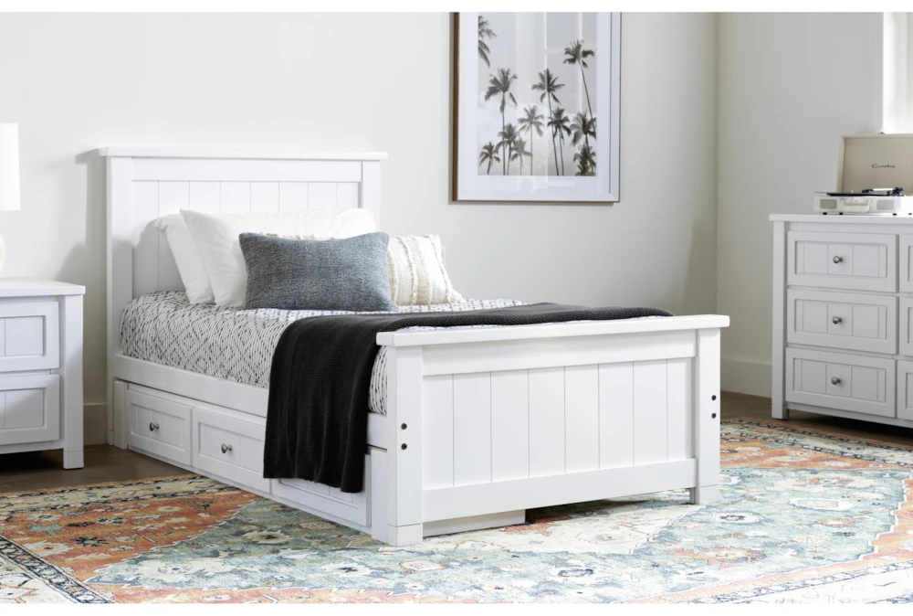 Mateo White Twin Panel Bed With Single 3 Drawer Storage Unit 7 Mateo White Twin Panel Bed With Single 3 Drawer Storage Unit - Image 7