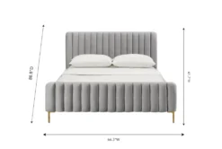 Lisette Grey Velvet Queen Bed 19 Lisette Grey Velvet Queen Bed -Home Furniture 275887 grey fabric bed detail 45