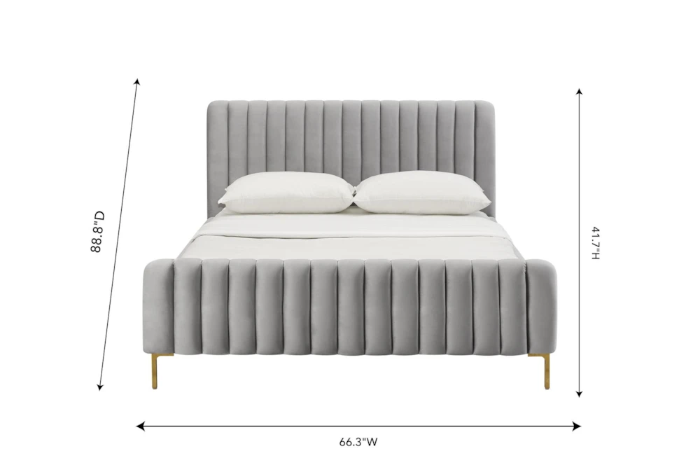 Lisette Grey Velvet Queen Bed 9 Lisette Grey Velvet Queen Bed - Image 9