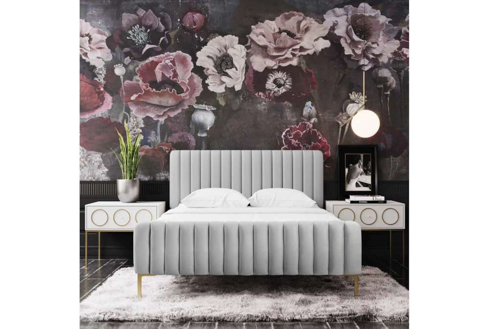 Lisette Grey Velvet Queen Bed 11 Lisette Grey Velvet Queen Bed - Image 11