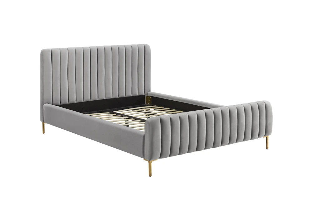 Lisette Grey Velvet Queen Bed 4 Lisette Grey Velvet Queen Bed - Image 4
