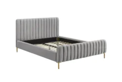 Lisette Grey Velvet Queen Bed 15 Lisette Grey Velvet Queen Bed -Home Furniture 275887 grey fabric bed side 17