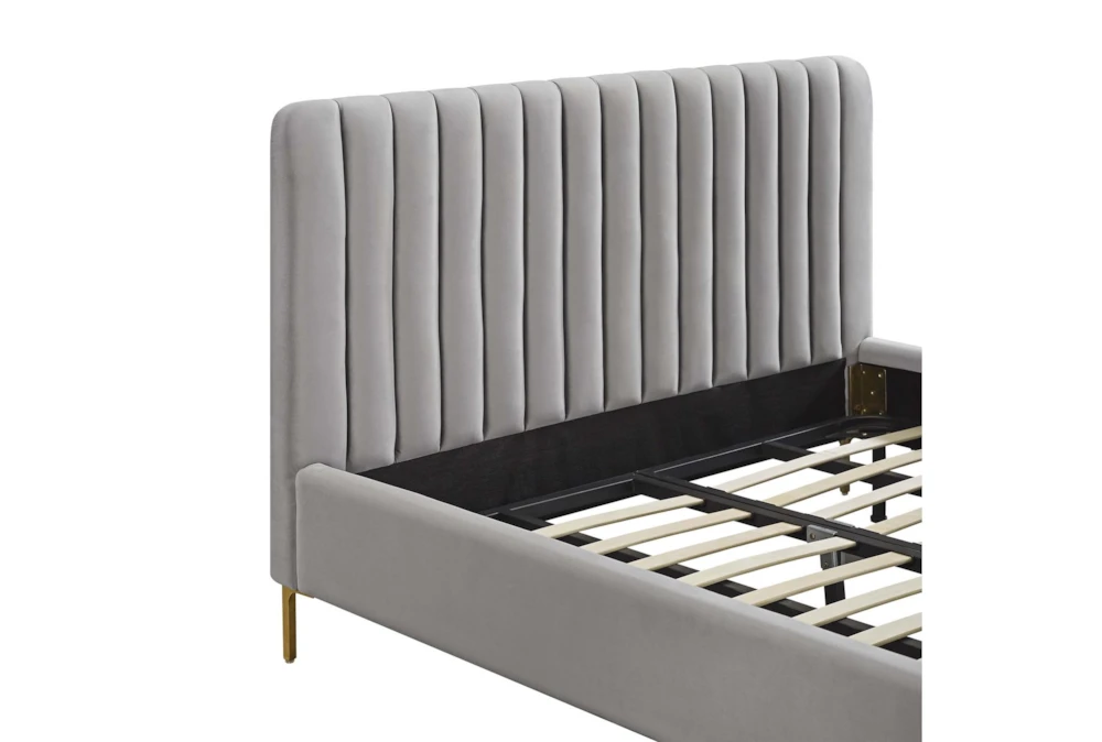 Lisette Grey Velvet Queen Bed 6 Lisette Grey Velvet Queen Bed - Image 6