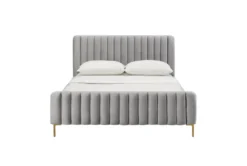 Lisette Grey Velvet Queen Bed