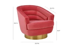 York Hot Pink Velvet Swivel Accent Chair -Home Furniture 275963 blue fabric accent chair detail 44