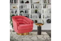 York Hot Pink Velvet Swivel Accent Chair -Home Furniture 275963 blue fabric accent chair room 85