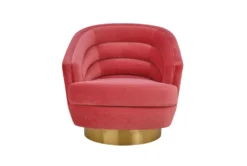 York Hot Pink Velvet Swivel Accent Chair
