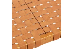 45" Tan Leather Basketweave Bench -Home Furniture 276335 brown multi media bench detail 44