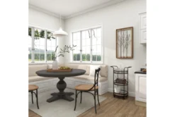 21" Round Iron 3 Tier Bar Cart -Home Furniture 276350 brown metal bar cart room 86