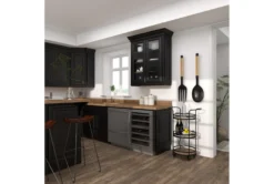 21" Round Iron 3 Tier Bar Cart -Home Furniture 276350 brown metal bar cart room 93