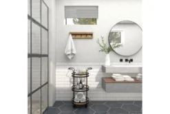 21" Round Iron 3 Tier Bar Cart -Home Furniture 276350 brown metal bar cart room 94