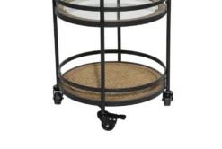 21" Round Iron 3 Tier Bar Cart -Home Furniture 276350 brown multi media bar cart detail 44