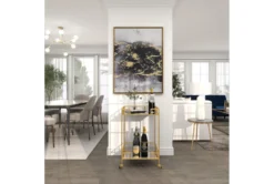 30" Gold + Mirror Bamboo Detail Square Bar Cart 29 30" Gold + Mirror Bamboo Detail Square Bar Cart -Home Furniture 276401 gold multi media bar cart room 95