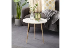 20" Marble + Gold Round Accent Table With Square Inlay -Home Furniture 276404 white multi media accent table room 85