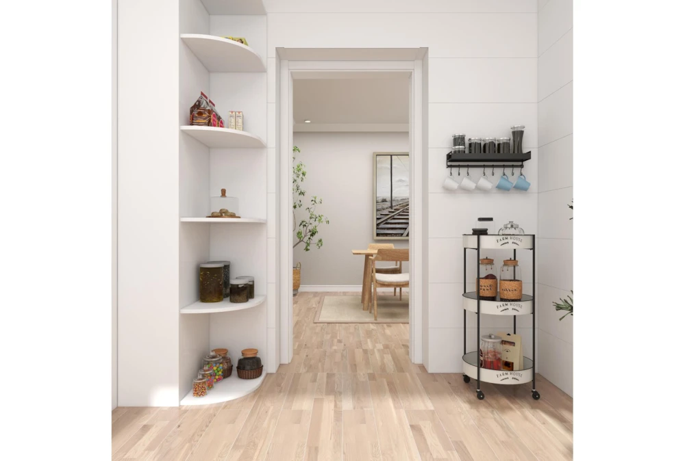 Round White Iron 3 Tier Farmhouse Rolling Storage Cart 16 Round White Iron 3 Tier Farmhouse Rolling Storage Cart - Image 16