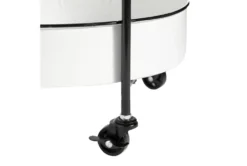Round White Iron 3 Tier Farmhouse Rolling Storage Cart 20 Round White Iron 3 Tier Farmhouse Rolling Storage Cart -Home Furniture 276490 white multi media bar cart detail 45