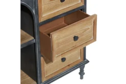 31" Metal + Wood Arched Front Cabinet -Home Furniture 276495 black multi media cabinet detail 45