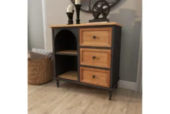 31" Metal + Wood Arched Front Cabinet -Home Furniture 276495 brown wood cabinet room 90