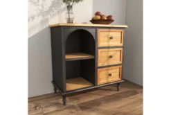 31" Metal + Wood Arched Front Cabinet -Home Furniture 276495 brown wood cabinet room 92