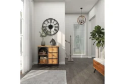 31" Metal + Wood Arched Front Cabinet -Home Furniture 276495 brown wood cabinet room 93