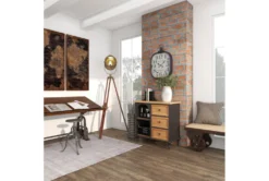 31" Metal + Wood Arched Front Cabinet -Home Furniture 276495 brown wood cabinet room 94