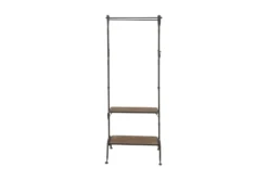 72" Black Metal + Wood Coat Rack With Shelves 17 72" Black Metal + Wood Coat Rack With Shelves -Home Furniture 276496 black multi media bench material 76