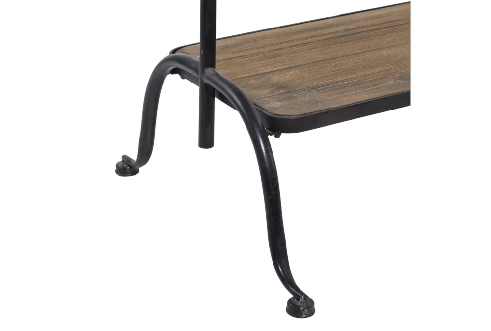 72" Black Metal + Wood Coat Rack With Shelves 4 72" Black Metal + Wood Coat Rack With Shelves - Image 4