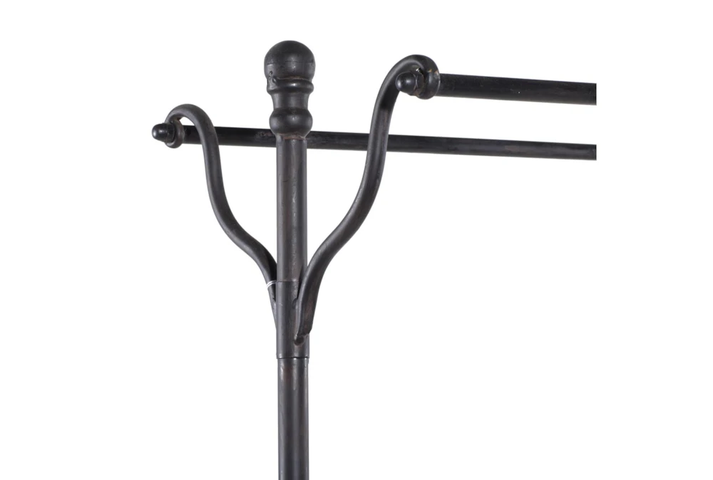 72" Black Metal + Wood Coat Rack With Shelves 5 72" Black Metal + Wood Coat Rack With Shelves - Image 5
