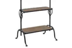 72" Black Metal + Wood Coat Rack With Shelves 18 72" Black Metal + Wood Coat Rack With Shelves -Home Furniture 276496 black multi media cabinet detail 51
