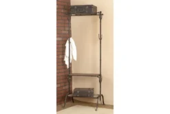 72" Black Metal + Wood Coat Rack With Shelves 19 72" Black Metal + Wood Coat Rack With Shelves -Home Furniture 276496 black multi media cabinet room 85