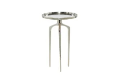 25" Silver Modern Tripod Round Accent Table -Home Furniture 276513 silver multi media accent table back 82